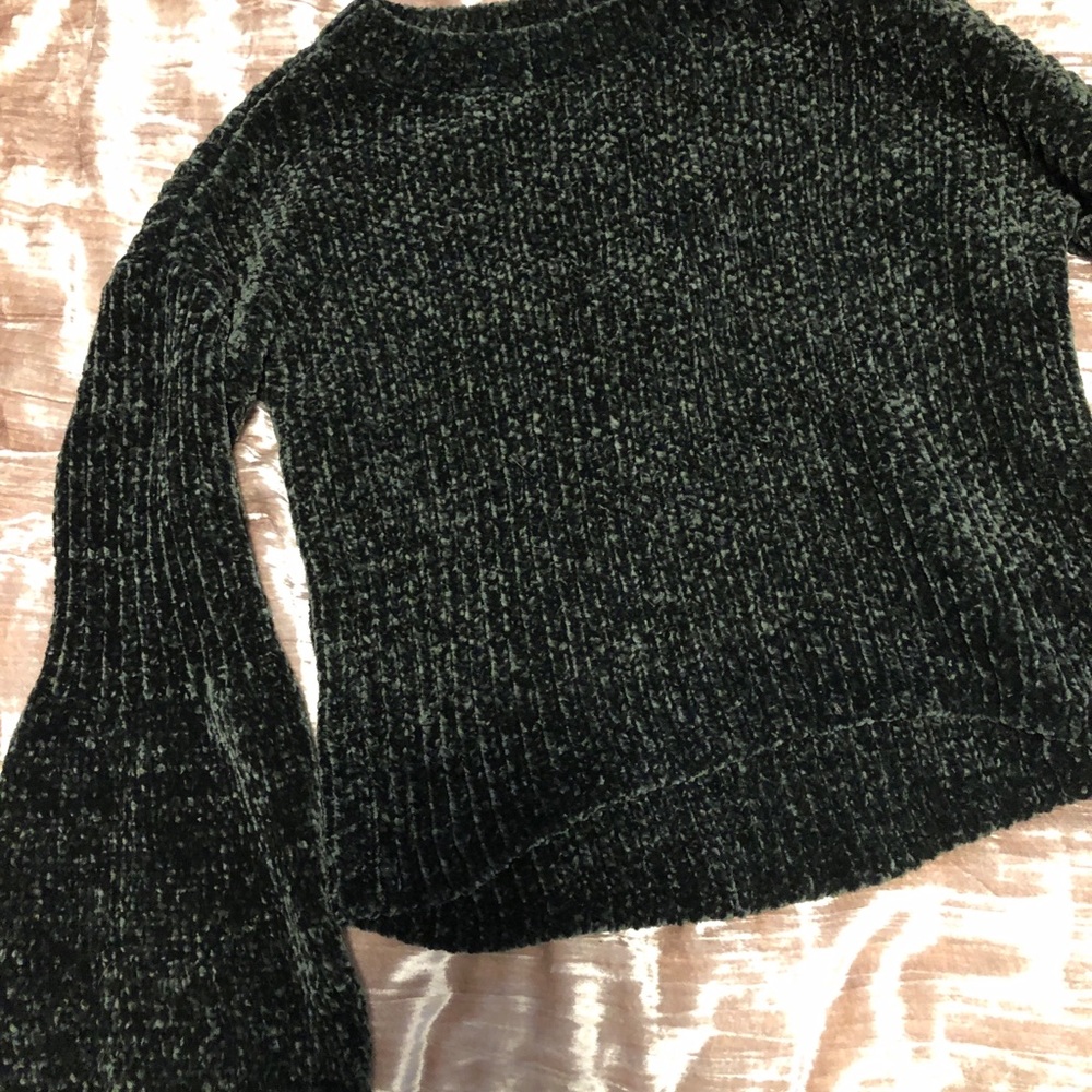Express chenille bell sleeve sweater